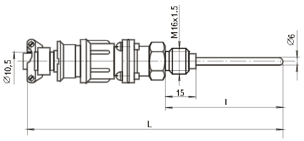Рис.1. Габаритный чертеж термопреобразователя ТСМ-364-01