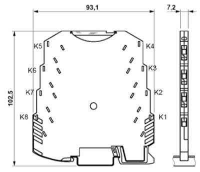 Рис.1. Схема габаритных размеров модуля WAD-B-MAX