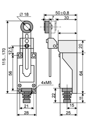 "Схема габаритных размеров МЕ 8108"