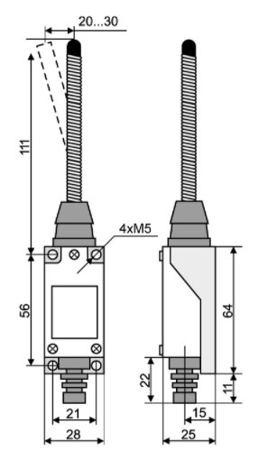 "Схема габаритных размеров МЕ 9101"